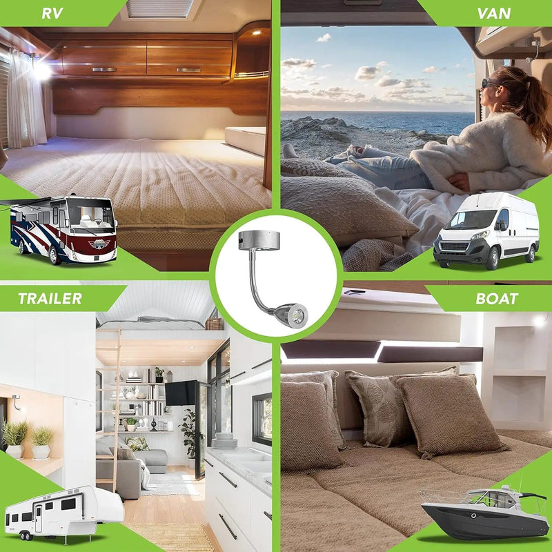 Warm White Touch Switch USB LED Spot Reading Light Caravan Boat Interior Lamp 12V – view 6