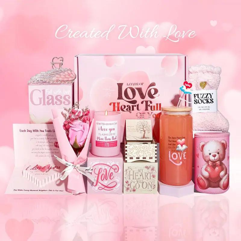 Poppy Gifts Pink Aroma Candle Bath Gift Box Pink Aroma Candle Bath Gift Box