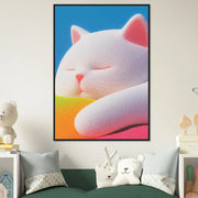 Blank Wall Print Shop Print Material Fluffy Cat Asleep Fluffy Cat Asleep