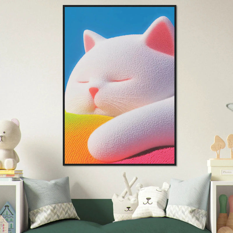 Blank Wall Print Shop Print Material Fluffy Cat Asleep Fluffy Cat Asleep