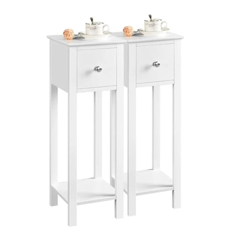 Yaheetech Slim Bedside Tables Nightstand Set of 2 Slim Bedside Tables Nightstand Set of 2