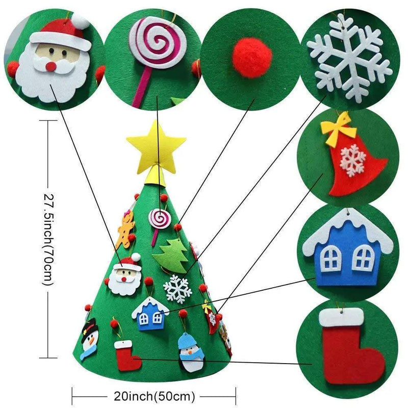 salelink.co.nz Unbranded DIY Felt Christmas Tree Set DIY Felt Christmas Tree Set (PR5126 (5)) | Action Outdoors NZ