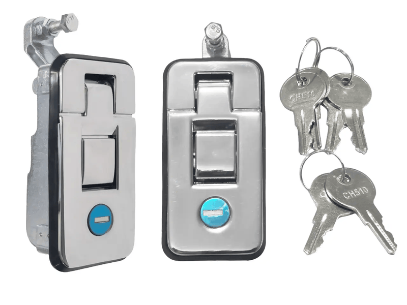 Trojan Small Flush Mount Chrome Lock With Keys For Cabinets