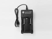 dealonline.co.nz dealonlinenz USB Charger for 18650 Rechargeable Battery 2 Slot USB Charger For 18650 Batteries, 2 Slots