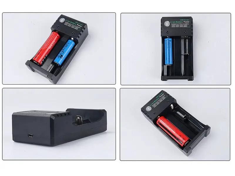 dealonline.co.nz dealonlinenz USB Charger for 18650 Rechargeable Battery 2 Slot USB Charger For 18650 Batteries, 2 Slots