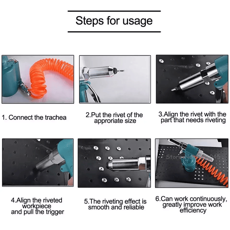 salelink.co.nz Unbranded Pneumatic Rivet Gun Kit Pneumatic Rivet Gun Kit | Action Outdoors NZ