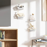 Mini Floating Shelves Wall Mounted Set of 4 White – view 6