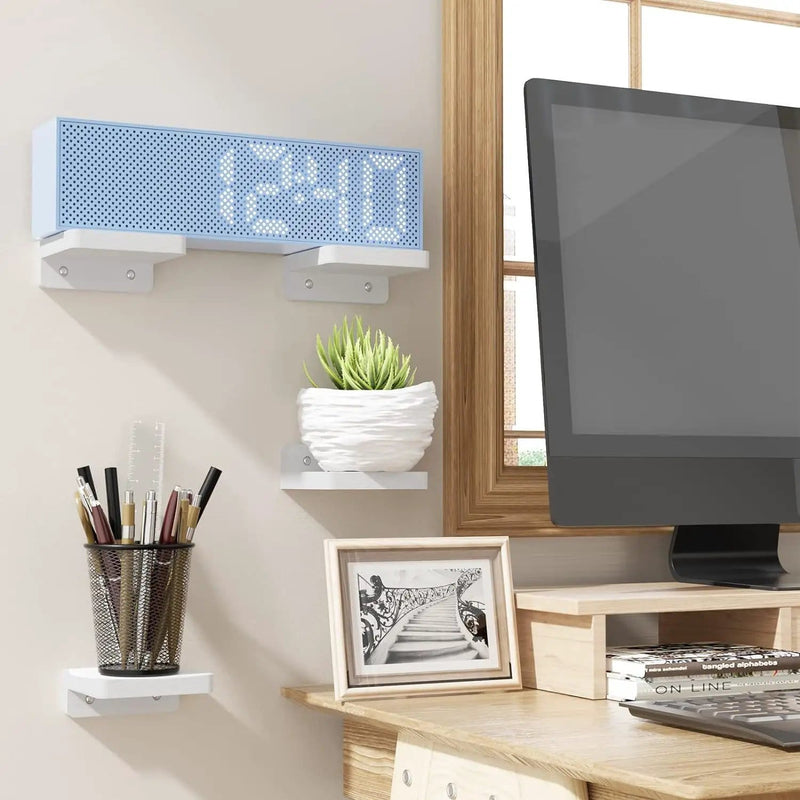 Mini Floating Shelves Wall Mounted Set of 4 White – view 7