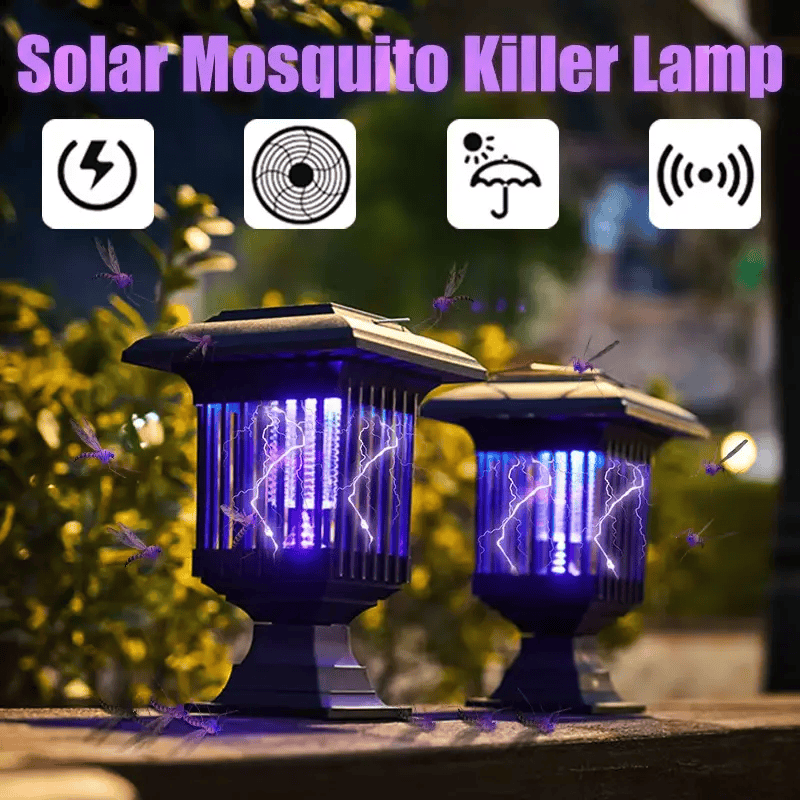 Solar Mosquito Killer Lamp Outdoor Waterproof Bug Zapper Light LED
