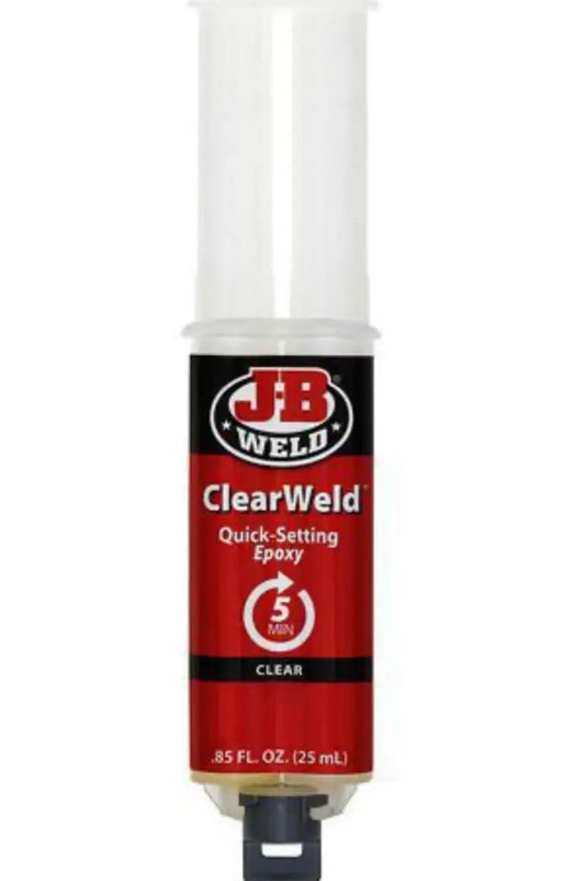 Racing Pro NZ Ltd JB Weld ClearWeld Epoxy Adhesive Syringe Mixer 25ml - 50112 JB Weld ClearWeld Epoxy Adhesive Syringe Mixer 25ml - 50112