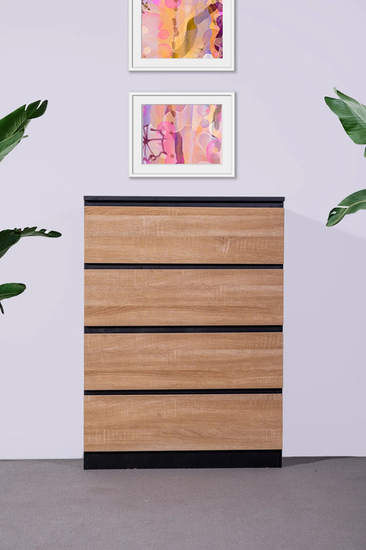 sue-e furniture Tall boys Camie Chest of 4 Drawers Black Camie Chest of 4 Drawers Black