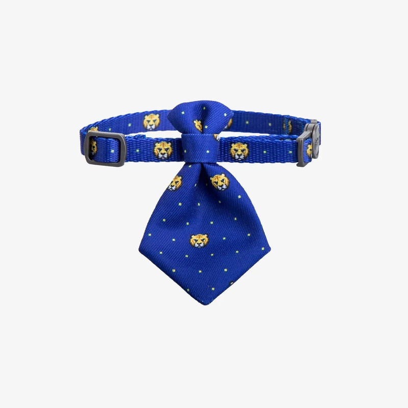 Pidan New Zealand Fashion PIDAN Blue Tiger Pattern Pet Necktie Collar With Breakaway Safety Pidan Blue Tiger Necktie Collar With Breakaway Safety