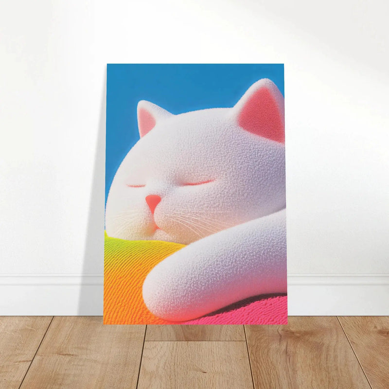 Blank Wall Print Shop Print Material Fluffy Cat Asleep Fluffy Cat Asleep