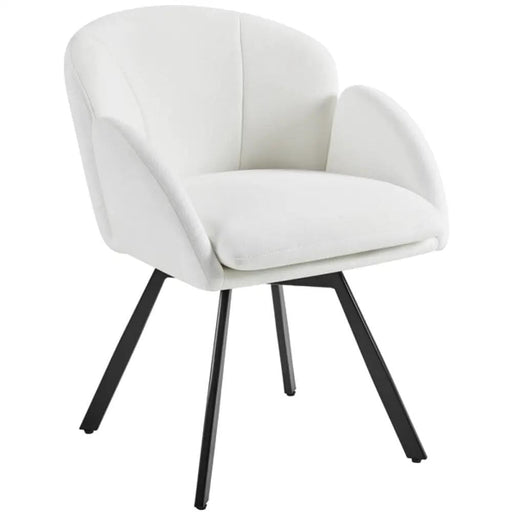 Flower-shaped Chenille Accent Armchair Contemporary Swivel Chair – view 1