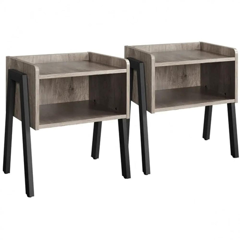 Yaheetech Set of 2 Bedside Tables Industrial Nightstands Set of 2 Bedside Tables Industrial Nightstands