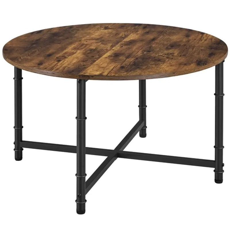 80cm Rustic Round Coffee Table Minimal Vintage Industrial Coffee Table – view 1