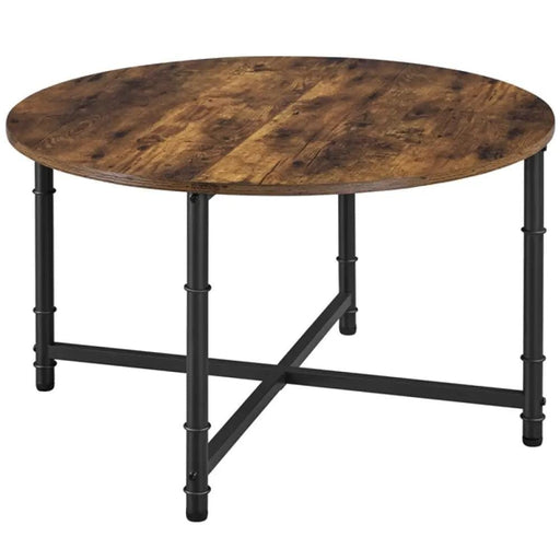 80cm Rustic Round Coffee Table Minimal Vintage Industrial Coffee Table – view 1