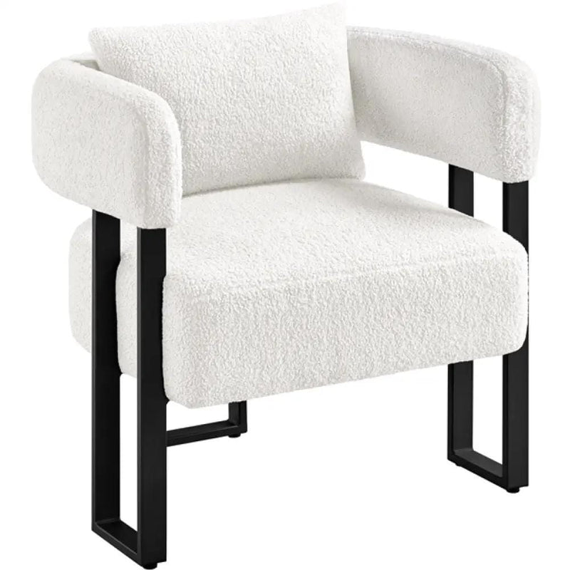 Yaheetech Boucle Barrel Accent Chair Armchair Boucle Barrel Accent Chair Armchair