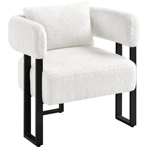 Yaheetech Boucle Barrel Accent Chair Armchair Boucle Barrel Accent Chair Armchair