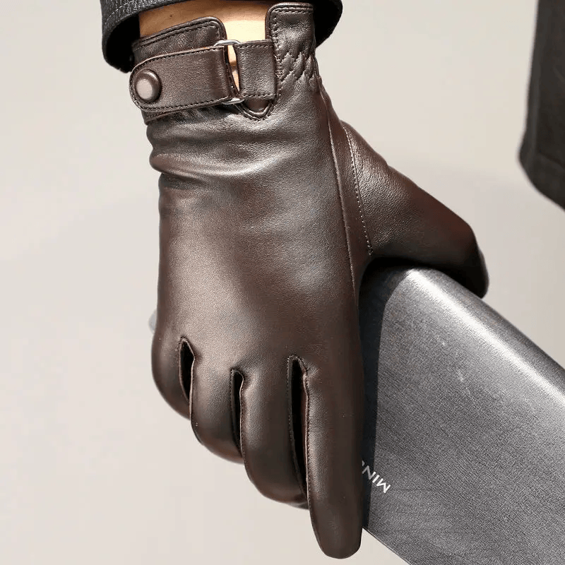 Men's Sheepskin Leather Gloves — Warm Velvet Lined | Driving & Outdoor – view 4
