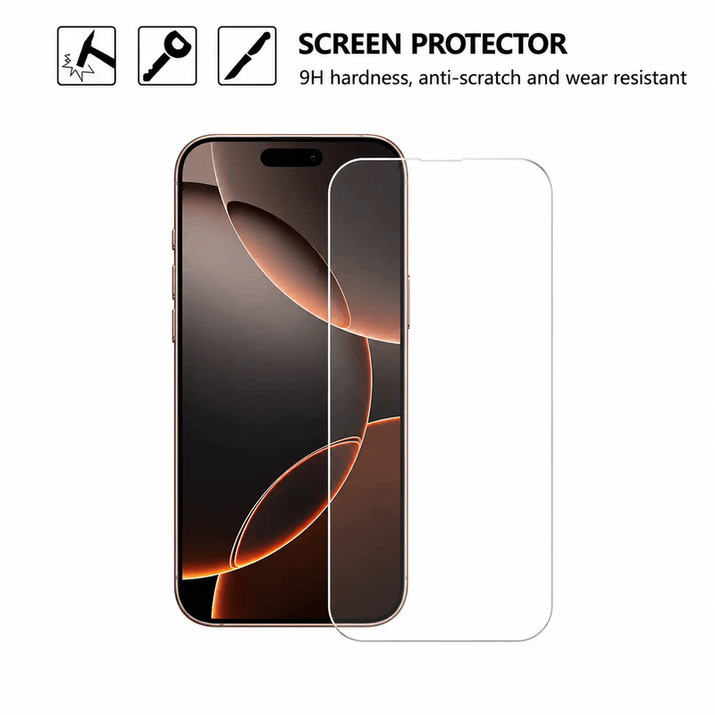 techplus iPhone 15 Pro Clear Tempered Glass Screen Protector 9H Rounded Edge IPhone 15 Pro Clear Tempered Glass Screen Protector