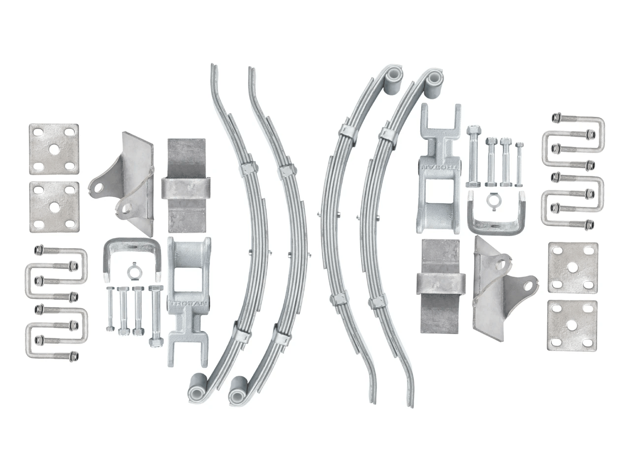 Eye to Slipper 2500kg 5 Leaf Suspension Kit Trojan For Tandem Axle Trailers Upgrade – view 1