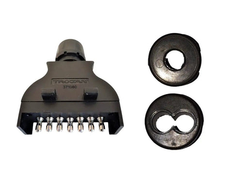 Trojan 7 Pin Flat Trailer Plug Dual Cable Entry Trailer Electrical Connector