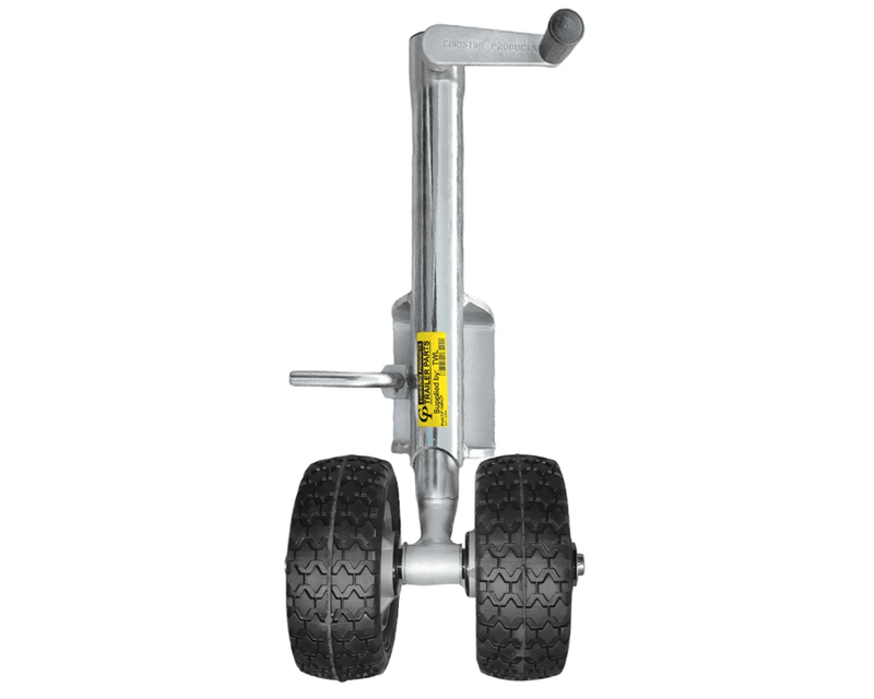 Trojan Jockey Wheel 500kg 245x90 Alloy Twin Wheel Top Wind Handle
