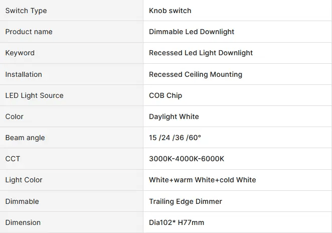 13W 1150 lumens ,Tri-Color Dimmable LED Downlight, Dia 102mm – view 9