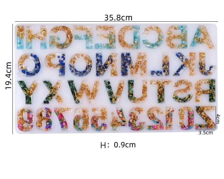 Resin Art NZ Moulds Alphabet Letter Number Moulds - with Hole Alphabet Letter Number Moulds - with Hole | NZ