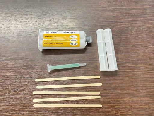 Epoxy Minute Glue Set, Minutes Epoxy, Epoxy Adhesive 2K, Transparent, with Mixing Nozzle and Wooden Spatula – view 1