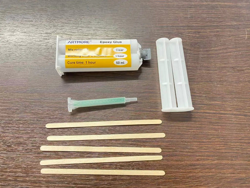 Epoxy Minute Glue Set, Minutes Epoxy, Epoxy Adhesive 2K, Transparent, with Mixing Nozzle and Wooden Spatula – view 2