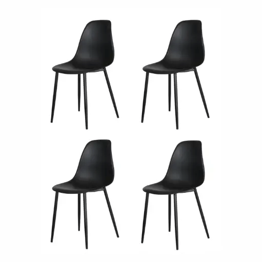 sue-e furniture Dining chairs Alpine Dining Chair [Black with Black Legs] Set of 4 Alpine Dining Chair [Black with Black Legs] Set of 4