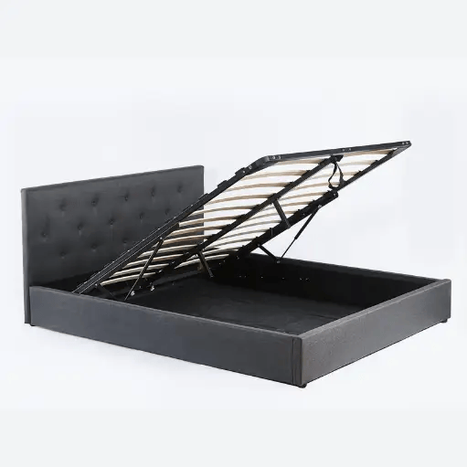 sue-e furniture Bed frames & bases Pilkington Fabric Bed Frame with massive storage Dark Grey Queen Pilkington Fabric Bed Frame with massive storage Dark Grey Queen