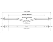 Trojan Gull Wing Axle Non Braked 1750kg Galvanised For Leaf-Spring Trailers Made To Order – view 2