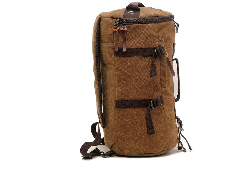 50L Canvas Hiking Backpack - Retro Style Travel Rucksack with Leather Accents | Men's Outdoor Pack – view 8