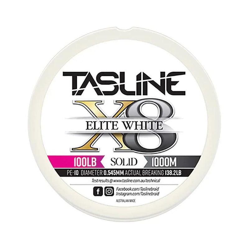 Tasline Fishing Braid Tasline Elite X8 Braid White 150m Tasline Elite X8 Braid White 150m | 6lb to 80lb | Free NZ Shipping