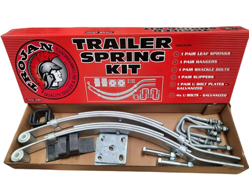 Trojan Multi Leaf Spring Kits Short Series 1250kg Heavy Duty Trailer Suspension With Hardware And Dacromet Coating – view 1
