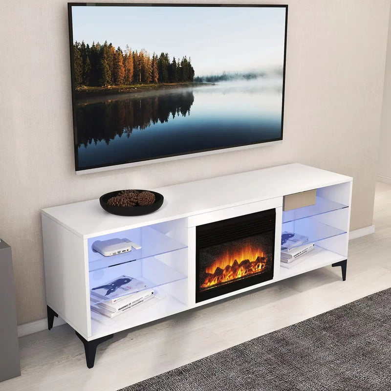 sue-e furniture Entertainment units 'Dante' RGB LED Lighting TV Unit With Electric Fireplace 'Dante' RGB LED Lighting TV Unit With Electric Fireplace