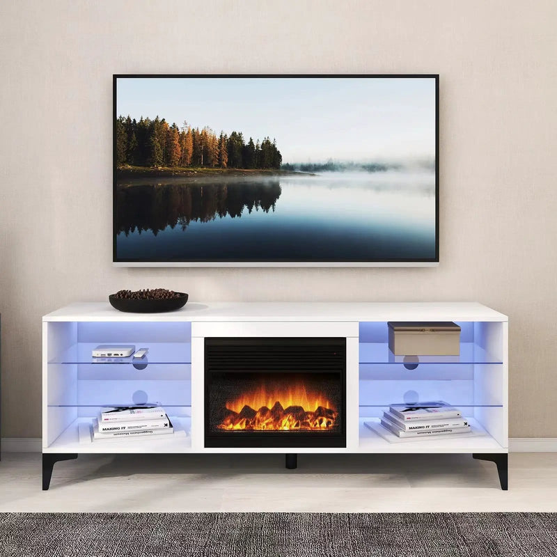 sue-e furniture Entertainment units 'Dante' RGB LED Lighting TV Unit With Electric Fireplace 'Dante' RGB LED Lighting TV Unit With Electric Fireplace