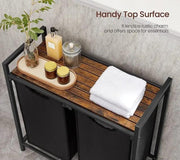The Shopsite HOME-LIVING VASAGLE Laundry Basket Rack with Shelf VASAGLE Laundry Basket Rack with Shelf