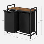 The Shopsite HOME-LIVING VASAGLE Laundry Basket Rack with Shelf VASAGLE Laundry Basket Rack with Shelf