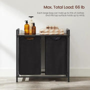 The Shopsite HOME-LIVING VASAGLE Laundry Basket Rack with Shelf VASAGLE Laundry Basket Rack with Shelf