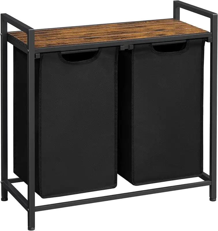 The Shopsite HOME-LIVING VASAGLE Laundry Basket Rack with Shelf VASAGLE Laundry Basket Rack with Shelf