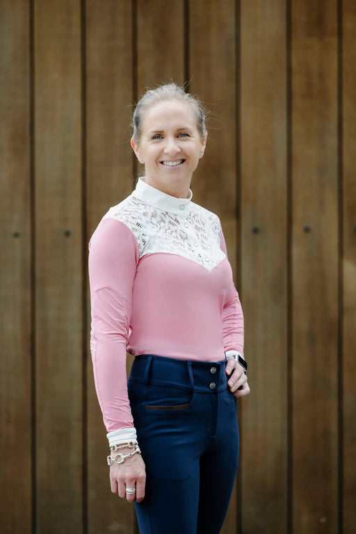 The Brave Pants Company General Blush Ultralight Show Shirt Blush Ultralight Show Shirt With Chantilly Lace Front