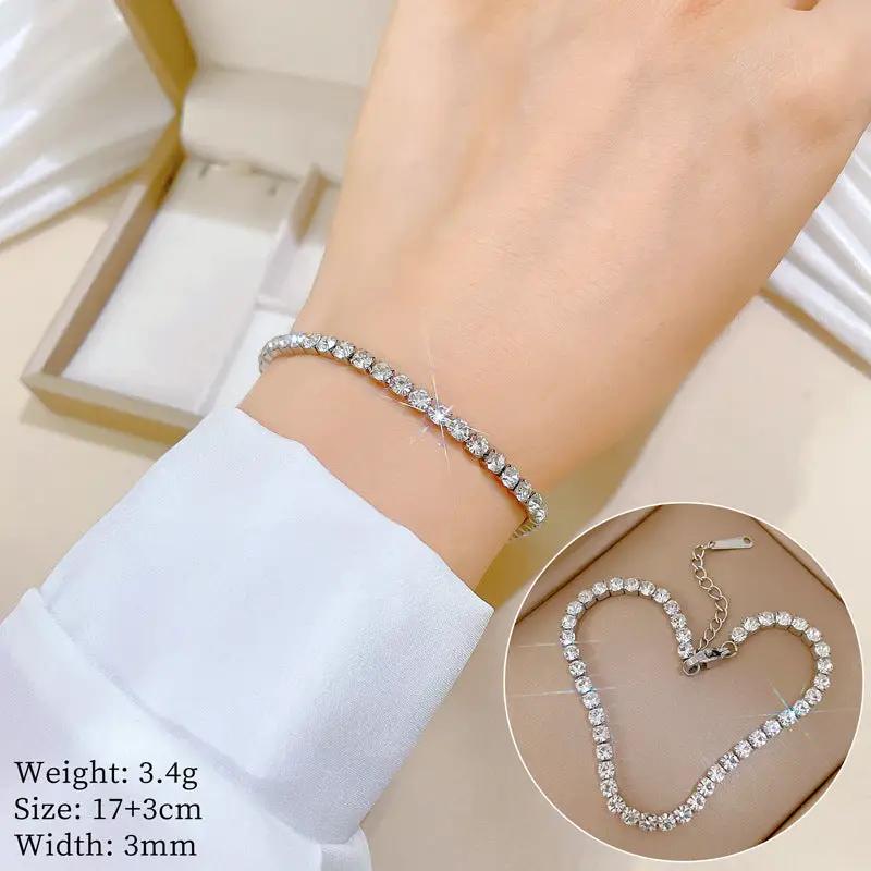 Poppy Gifts Jewellery Silver Crystal Tennis Bracelet Silver Crystal Tennis Bracelet