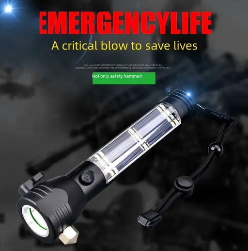 Solar USB Rechargeable LED Flashlight - High-Intensity Outdoor Light with Dual Charging – view 1