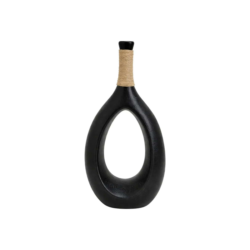 Nest & Stem Homewares Ceramic Vase Frankly Cotton Black Teardrop Sculptural Vase Frankly Cotton Black Teardrop Sculptural Vase