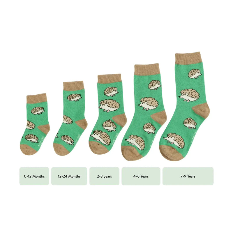 Barekind NZ Socks Save the Hedgehogs Bamboo Socks for Kids Save the Hedgehogs Bamboo Socks for Kids