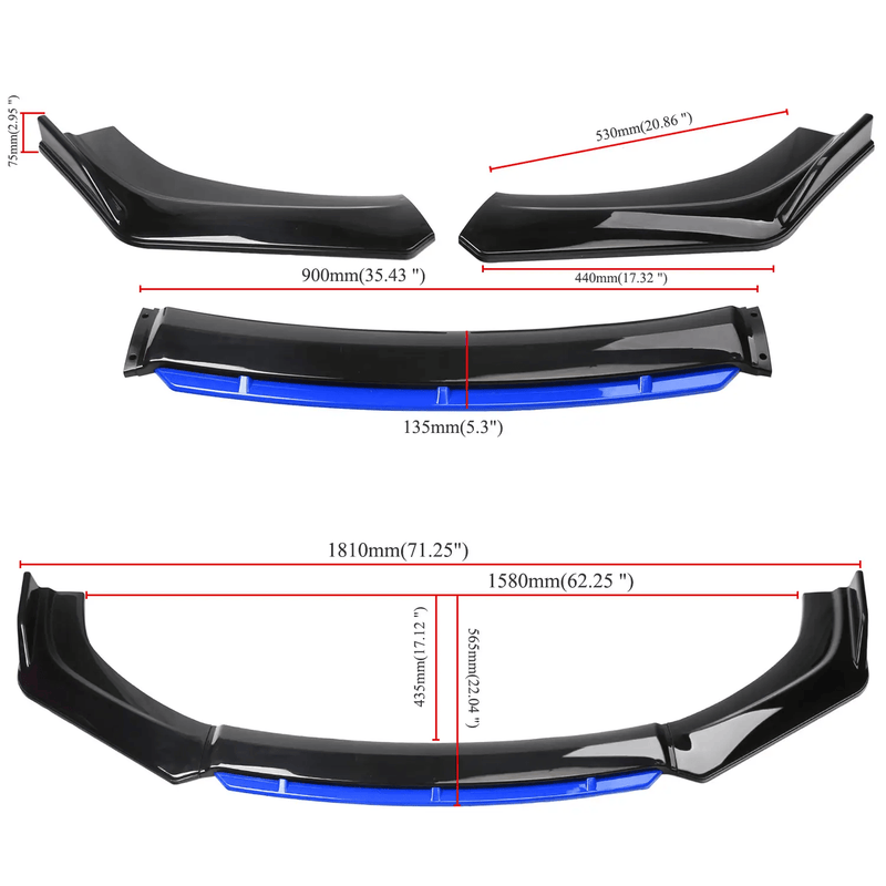 Car Front Bumper Protector Kit - Blue G63 – view 1